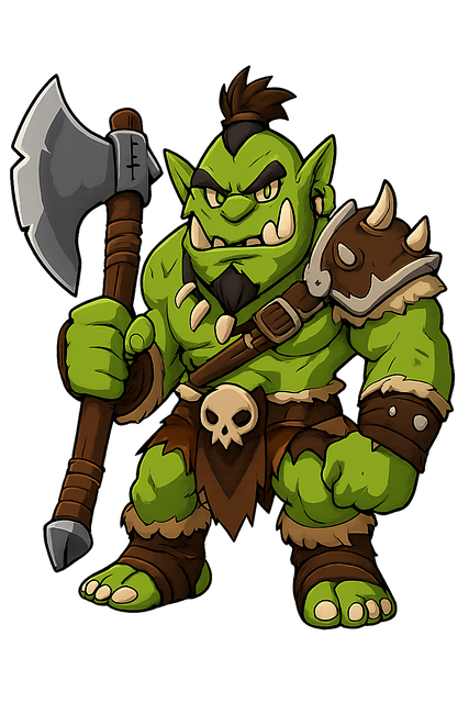 Free orc warrior cute orc fantasy character illustration