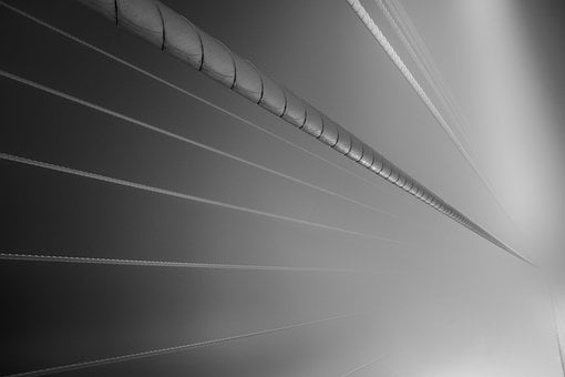 Brug, Mist, Grijs, Kabels, Architectuur