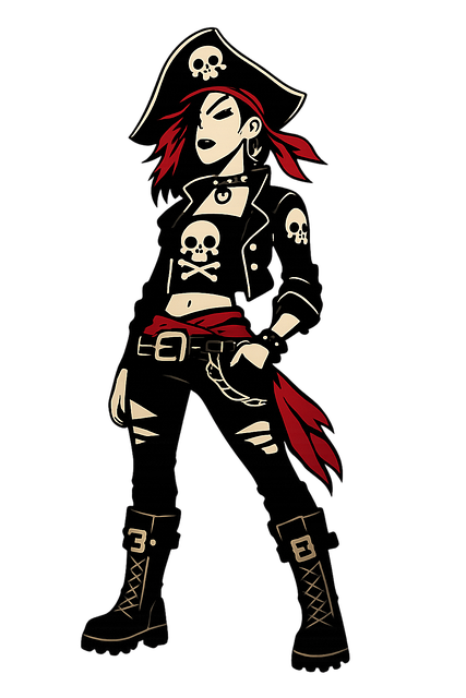 Free punk pirate girl vector