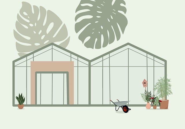 Free greenhouse botanical plants illustration