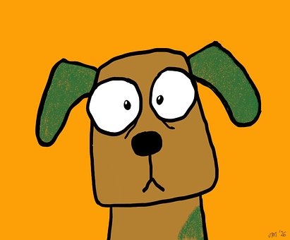 Free Cartoon Dog Orange Background illustration and picture