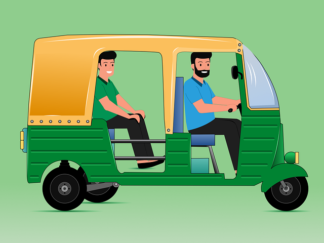 Free auto rickshaw vehicle illustration