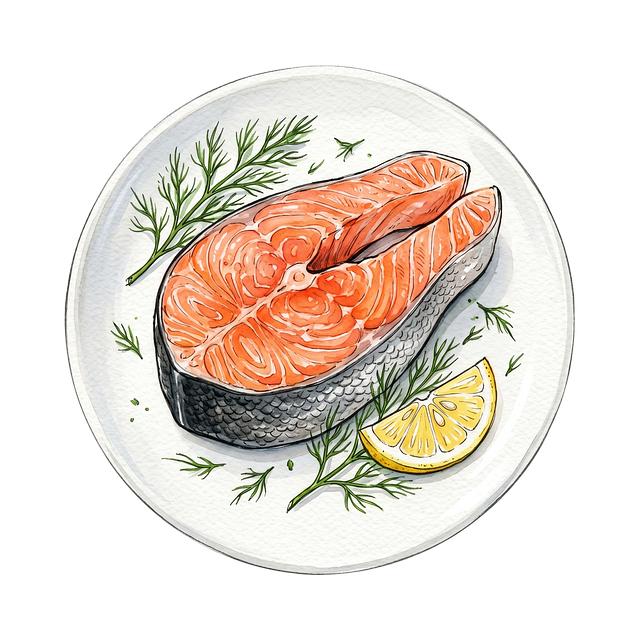 Free salmon fish seafood illustration