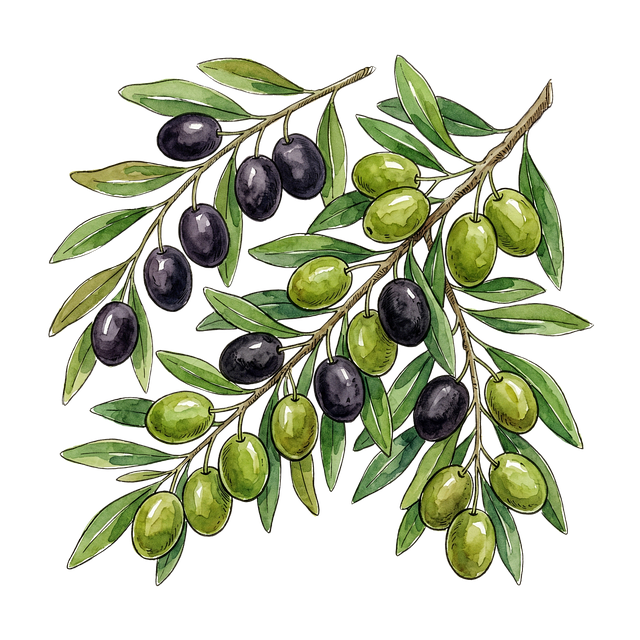 Free olive branch leaves illustration