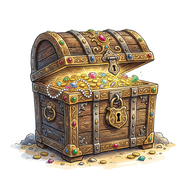 Free treasure chest gold illustration