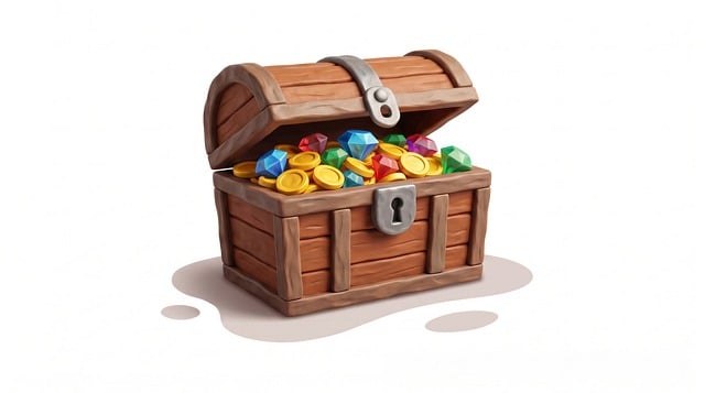 Free treasure chest jewels illustration