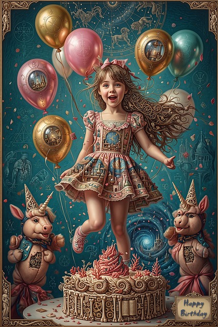 Fantasía, Surrealismo, Niña, Globos