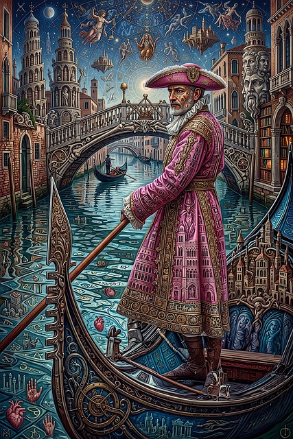 Fantasía, Místico, Gondolero, Venecia