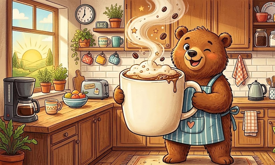 God Morgen, Bjørn, Kaffe, Køkken