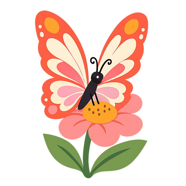 Free butterfly flower symbol vector