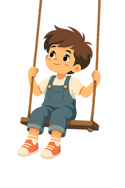 Free boy swing cozy illustration vector