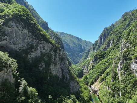 Kloof, Berg, Vallei, Groen, Zomer