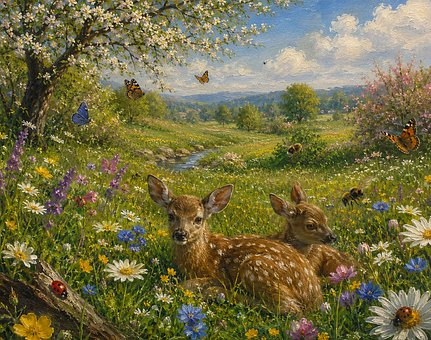 Free Oil Painting Spring illustration and picture