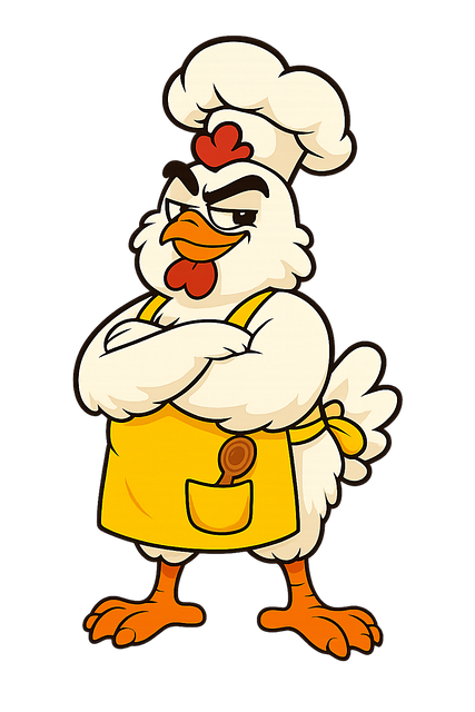 Free chicken cartoon chef illustration