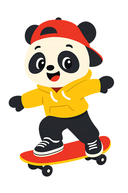 Free panda skateboard hoodie vector