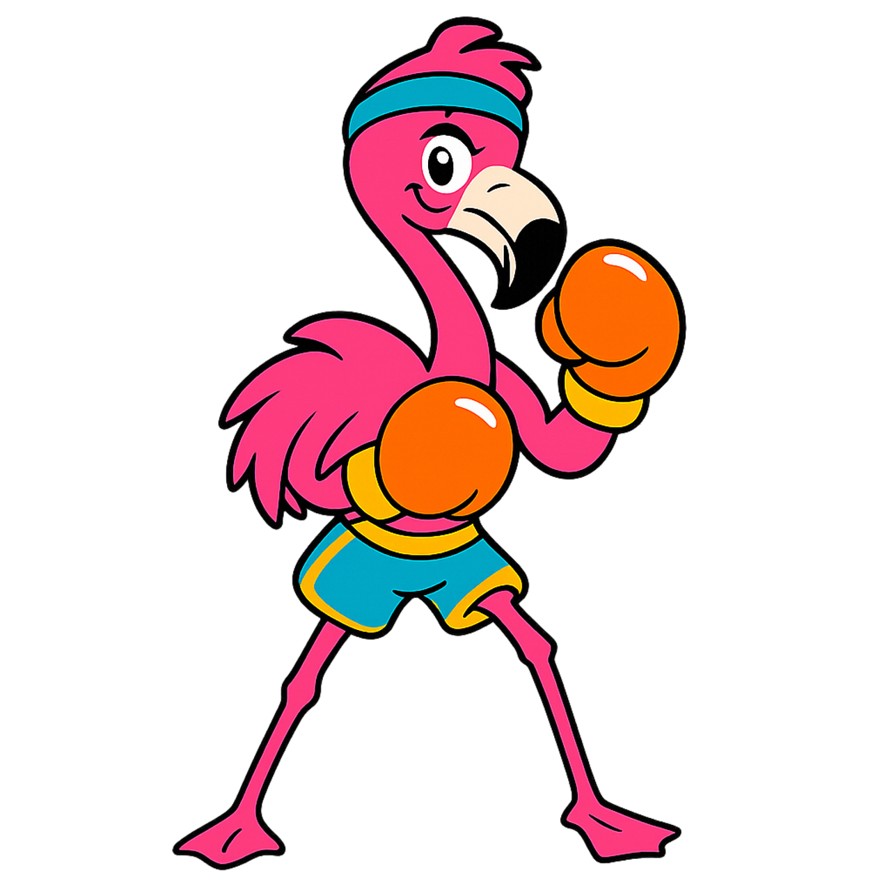 Download free HD stock image of Flamingo Cartoon Free flamingo cartoon boxing gloves vector