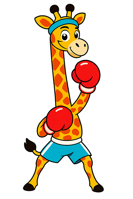 Free giraffe boxing gloves animation vector