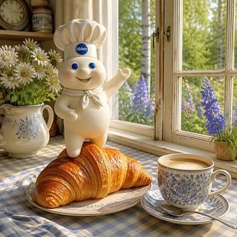 Free Croissant Coffee illustration and picture