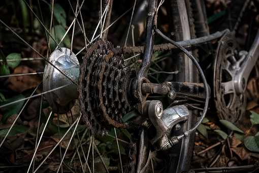 Fahrrad, Kette, Rost, Ritzel, Felge