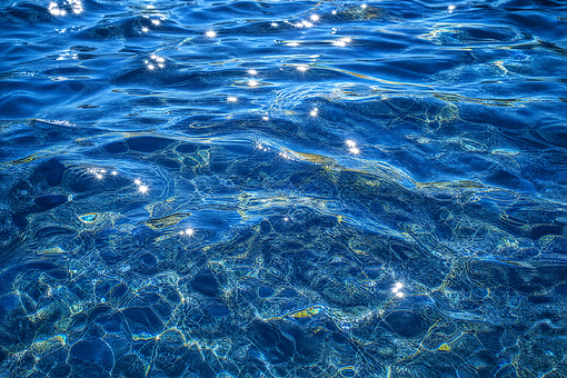 Wasser, Blau, Spiegelung, Wellen