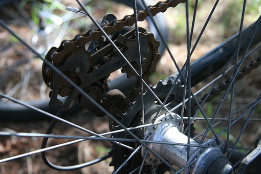 Fahrrad, Kette, Schaltwerk, Rost