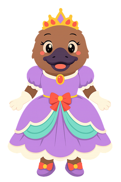 Free duck illustration princess colorful illustration