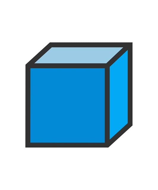 Kube, Blå, Geometrisk, Form, Enkelt, 3D