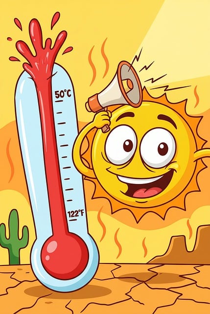 Free heat thermometer sun illustration
