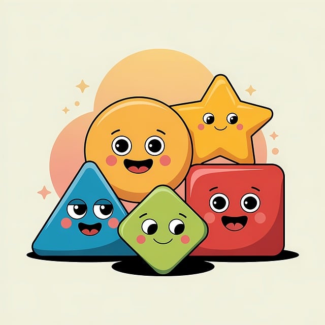 Free cartoon geometric characters illustration