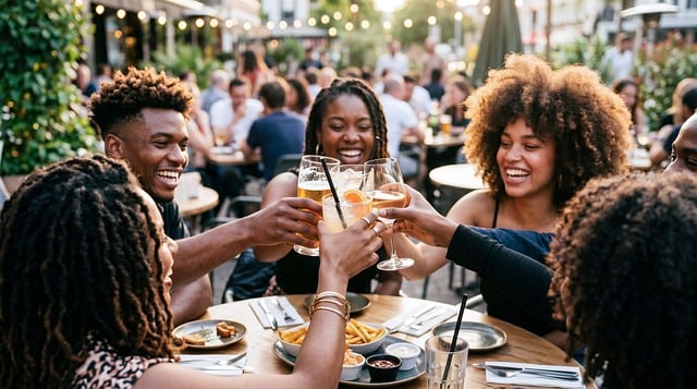 Free friends diversity toast illustration