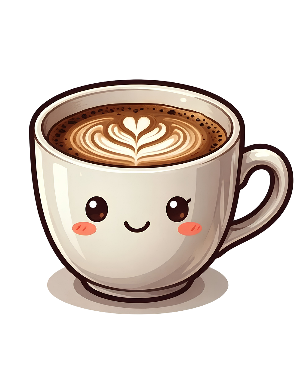 Download free HD stock image of Cartoon Coffee Cup Free cartoon coffee cup latte art illustration
