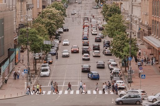 Stad, Kiev, Voetgangers, Oversteekplaats