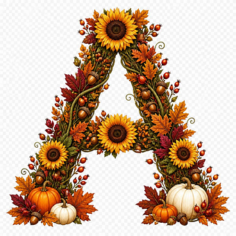 Flores, Outono, Abóbora, Girassol, Letra