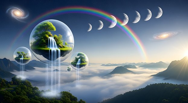 Free Fantasy Waterfall illustration and picture
