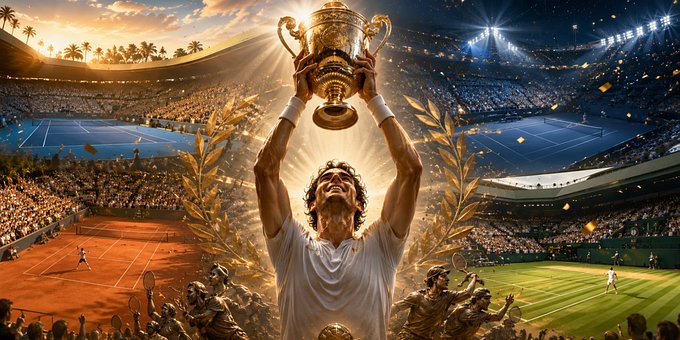 Tennis, Trofee, Overwinning, Viering