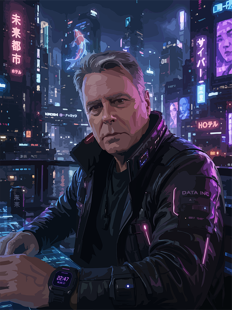 Cyberpunk, Futuristisk By, Mandeportræt