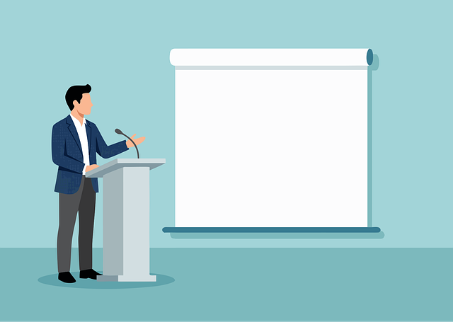 Free presentation speaker screen vector