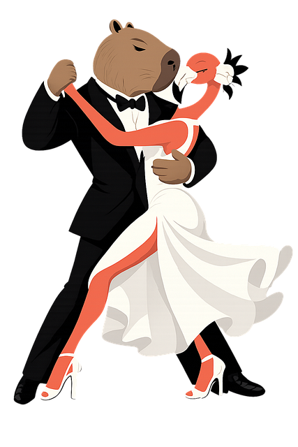 Free tango dance flamingo illustration