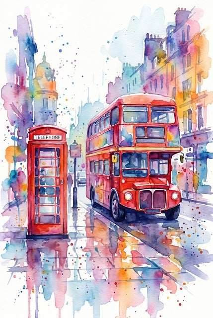 Free london double-decker bus nature illustration