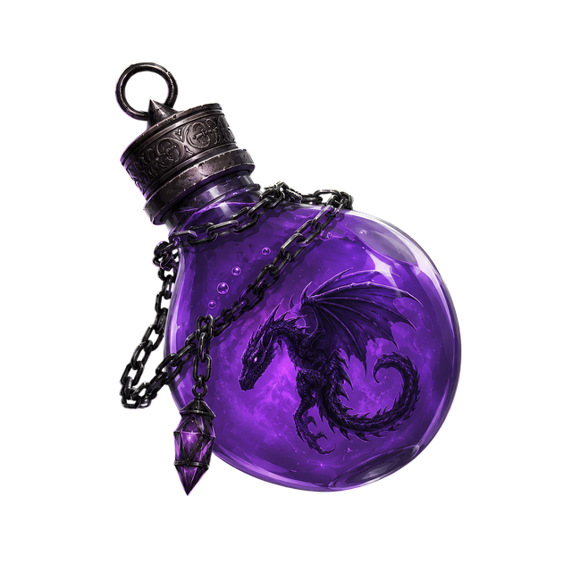 Free purple potion dragon charm illustration