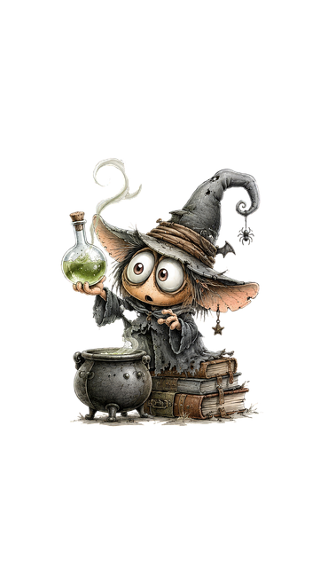 Free wizard potion cauldron illustration