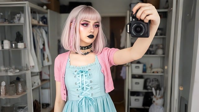 Free selfie camera girl illustration