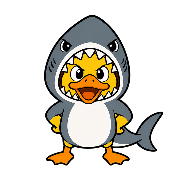 Free duck shark mascot vector