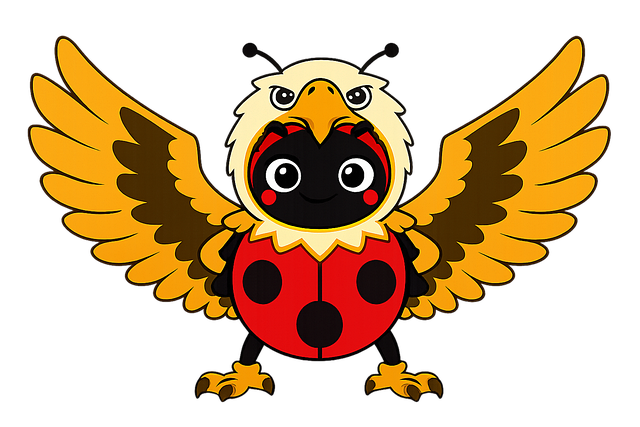 Free ladybug eagle mascot vector