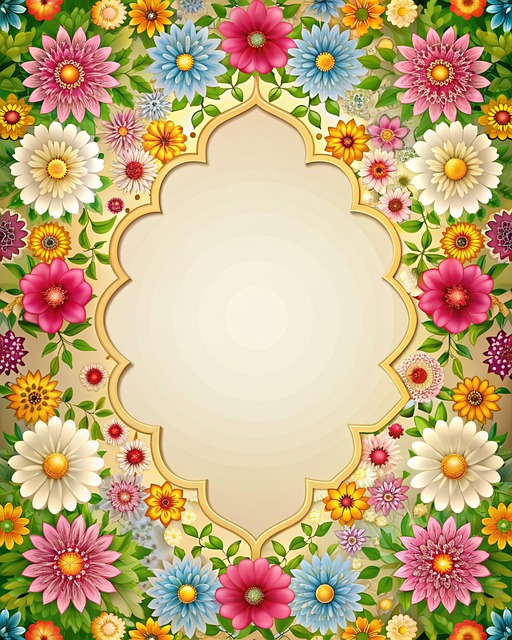 Blomst, Ramme, Vintage, Bakgrunn