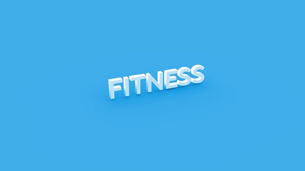 Фитнес, Текст, 3D, Синий Фон, Типография