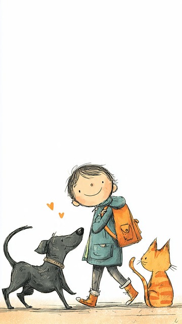 Free child animal nature illustration