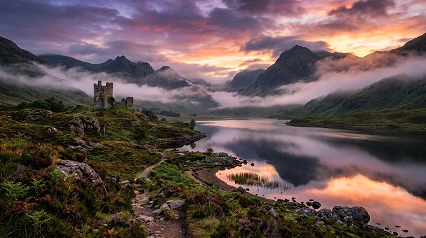 Free Scottish Highlands Castle Ruins illustration and picture