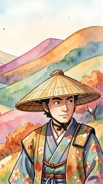 Free man portrait traditional illustration