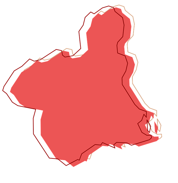 Murcia, Karte, Spanien, Rote Farbe